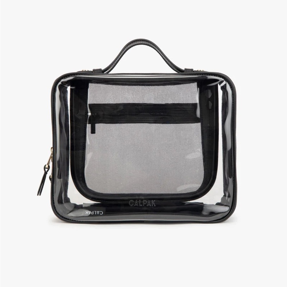 CALPAK Large Clear Cosmetics Case (Black)